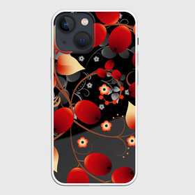 Чехол для iPhone 13 mini с принтом Ягодная роспись в городе Новоалтайск,  |  | городец | лиана | листья | народные | палех | роспись | этнические | ягоды