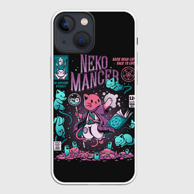 Чехол для iPhone 13 mini с принтом Cat Necromancer в городе Новоалтайск,  |  | 666 | back | cat | corpses | dead | grimoire | life | magician | mancer | necromancer | neko | pentagram | rebirth | ritual | sorcerer | spirits | to | undead | возрождение | гримуар | духи | колдун | кот | маг | мертвецы | неко | некромант | пентаграмма 