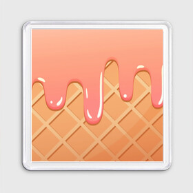 Магнит 55*55 с принтом ICE CREAM vibes в городе Новоалтайск, Пластик | Размер: 65*65 мм; Размер печати: 55*55 мм | Тематика изображения на принте: flat | ice cream | icecream | vector art | арт | бежевый | вафельный | гламурный | десерт | еда | желтый | клубничное | клубничный | коралловый | лакомство | лето | мороженое | оранжевый | рисунок | рожок | розовый