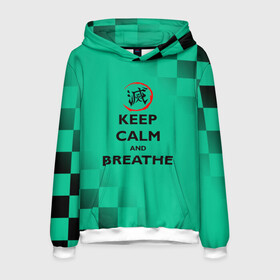 Мужская толстовка 3D с принтом KEEP CALM and BREATHE в городе Новоалтайск, 100% полиэстер | двухслойный капюшон со шнурком для регулировки, мягкие манжеты на рукавах и по низу толстовки, спереди карман-кенгуру с мягким внутренним слоем. | demon slayer | kamado | kimetsu no yaiba | nezuko | tanjiro | аниме | гию томиока | зеницу агацума | иноске хашибира | камадо | клинок | корзинная девочка | манга | музан кибуцуджи | незуко | рассекающий демонов | танджиро