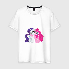 Мужская футболка хлопок с принтом My Little Pony Pinkie Pie And  в городе Новоалтайск, 100% хлопок | прямой крой, круглый вырез горловины, длина до линии бедер, слегка спущенное плечо. | applejack | friendship | mylittlepony | rainbow dash | twilight sparkle | waifu | вайфу | дружба это магия | друзья | кони | моя маленькая пони | мультфильм | пони | радуга | ренбоу деш | эплджек