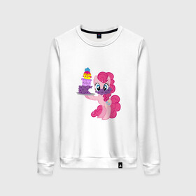 Женский свитшот хлопок с принтом My Little Pony Pinkie Pie в городе Новоалтайск, 100% хлопок | прямой крой, круглый вырез, на манжетах и по низу широкая трикотажная резинка  | applejack | friendship | mylittlepony | rainbow dash | twilight sparkle | waifu | вайфу | дружба это магия | друзья | кони | моя маленькая пони | мультфильм | пони | радуга | ренбоу деш | эплджек
