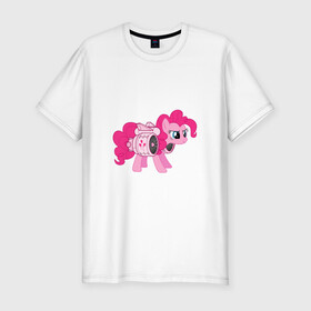 Мужская футболка хлопок Slim с принтом Pinkie Pie   в городе Новоалтайск, 92% хлопок, 8% лайкра | приталенный силуэт, круглый вырез ворота, длина до линии бедра, короткий рукав | applejack | friendship | mylittlepony | rainbow dash | twilight sparkle | waifu | вайфу | дружба это магия | друзья | кони | моя маленькая пони | мультфильм | пони | радуга | ренбоу деш | эплджек