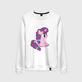 Женский свитшот хлопок с принтом Pony Pink Mammal Purple - Litt в городе Новоалтайск, 100% хлопок | прямой крой, круглый вырез, на манжетах и по низу широкая трикотажная резинка  | applejack | friendship | mylittlepony | rainbow dash | twilight sparkle | waifu | вайфу | дружба это магия | друзья | кони | моя маленькая пони | мультфильм | пони | радуга | ренбоу деш | эплджек
