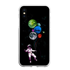 Чехол для iPhone XS Max матовый с принтом Космонавт Воздушные Планеты в городе Новоалтайск, Силикон | Область печати: задняя сторона чехла, без боковых панелей | alien | earth | galaxy | hello | mars | moon | nasa | space | star | абстракция | вселенная | звезда | земля | космонавт | космос | луна | марс | наса | нло | планета | привет | текстура | узор | шары