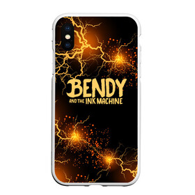 Чехол для iPhone XS Max матовый с принтом BENDY LOGO  в городе Новоалтайск, Силикон | Область печати: задняя сторона чехла, без боковых панелей | bendy | bendy and the ink machine | tegunvteg | бенди | бени | бенни | бэнди | детская | детям | игра | компьютерная игра | машина | молния | ужастик | чернила | чернильная