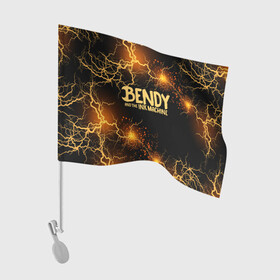 Флаг для автомобиля с принтом BENDY LOGO  в городе Новоалтайск, 100% полиэстер | Размер: 30*21 см | bendy | bendy and the ink machine | tegunvteg | бенди | бени | бенни | бэнди | детская | детям | игра | компьютерная игра | машина | молния | ужастик | чернила | чернильная