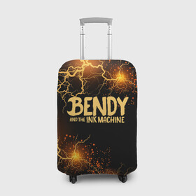Чехол для чемодана 3D с принтом BENDY LOGO  в городе Новоалтайск, 86% полиэфир, 14% спандекс | двустороннее нанесение принта, прорези для ручек и колес | bendy | bendy and the ink machine | tegunvteg | бенди | бени | бенни | бэнди | детская | детям | игра | компьютерная игра | машина | молния | ужастик | чернила | чернильная
