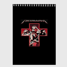 Скетчбук с принтом METALLICA в городе Новоалтайск, 100% бумага
 | 48 листов, плотность листов — 100 г/м2, плотность картонной обложки — 250 г/м2. Листы скреплены сверху удобной пружинной спиралью | Тематика изображения на принте: american | metal band | metallica | music | mystic | rock | американская | металлика | музыка | рок