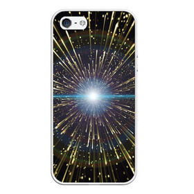 Чехол для iPhone 5/5S матовый с принтом Неоновые стрелы в городе Новоалтайск, Силикон | Область печати: задняя сторона чехла, без боковых панелей | космос | лучи | неон | пространство | сияние | стрелы