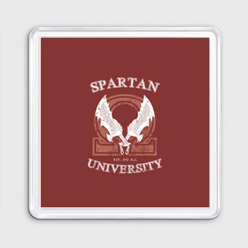 Магнит 55*55 с принтом Spartan University в городе Новоалтайск, Пластик | Размер: 65*65 мм; Размер печати: 55*55 мм | Тематика изображения на принте: gad of war | game | games | god of war | god of wor | spartan | бог войны | игра | игры | кратос | спартанец