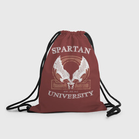 Рюкзак-мешок 3D с принтом Spartan University в городе Новоалтайск, 100% полиэстер | плотность ткани — 200 г/м2, размер — 35 х 45 см; лямки — толстые шнурки, застежка на шнуровке, без карманов и подкладки | gad of war | game | games | god of war | god of wor | spartan | бог войны | игра | игры | кратос | спартанец
