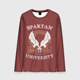 Мужской лонгслив 3D с принтом Spartan University в городе Новоалтайск, 100% полиэстер | длинные рукава, круглый вырез горловины, полуприлегающий силуэт | gad of war | game | games | god of war | god of wor | spartan | бог войны | игра | игры | кратос | спартанец