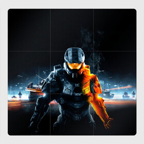 Магнитный плакат 3Х3 с принтом Halo x Battlefield в городе Новоалтайск, Полимерный материал с магнитным слоем | 9 деталей размером 9*9 см | Тематика изображения на принте: battlefield | game | games | halo | heilo | master chif | spartan | баттелфилд | игра | игры | ковенант | ковенанты | мастер чиф | спартанец | хало | хейло | хэйло