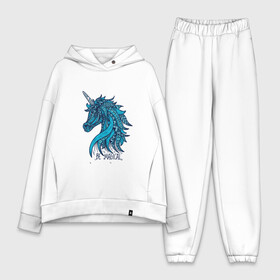 Женский костюм хлопок Oversize с принтом Единорог Be Magical в городе Новоалтайск,  |  | ethnic | horse | hoss | magic | mandala | mythology | sparkles | sparks | stars | unicorn | волшебство | единорожка | звезды | искры | колдовство | лошадка | лошадь | магия | мифическое существо | мэджик | узоры | чары