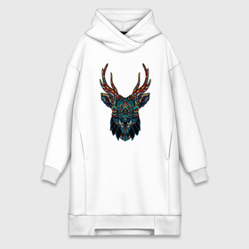 Платье-худи хлопок с принтом Mandala Moose в городе Новоалтайск,  |  | animal | animals | ethnic | hipster | horns | nature | russia | siberia | животные | карибу | лось | природа | рога | россия | сибирь | узор | узоры | хипстер | этника