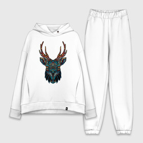 Женский костюм хлопок Oversize с принтом Mandala Moose в городе Новоалтайск,  |  | animal | animals | ethnic | hipster | horns | nature | russia | siberia | животные | карибу | лось | природа | рога | россия | сибирь | узор | узоры | хипстер | этника