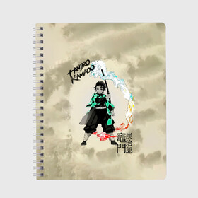 Тетрадь с принтом Tanjiro Kamado Kimetsu no Yaiba в городе Новоалтайск, 100% бумага | 48 листов, плотность листов — 60 г/м2, плотность картонной обложки — 250 г/м2. Листы скреплены сбоку удобной пружинной спиралью. Уголки страниц и обложки скругленные. Цвет линий — светло-серый
 | Тематика изображения на принте: demon slayer | kamado | kimetsu no yaiba | nezuko | tanjiro | аниме | гию томиока | зеницу агацума | иноске хашибира | камадо | клинок | корзинная девочка | манга | музан кибуцуджи | незуко | рассекающий демонов | танджиро