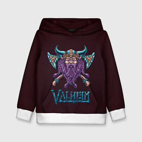 Детская толстовка 3D с принтом Valheim Viking в городе Новоалтайск, 100% полиэстер | двухслойный капюшон со шнурком для регулировки, мягкие манжеты на рукавах и по низу толстовки, спереди карман-кенгуру с мягким внутренним слоем | fantasy | mmo | valheim | valve | валхейм | вальхейм | викинги | выживалка | игра | королевская битва | ммо | ролевая игра | фэнтази