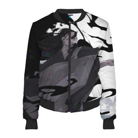 Женский бомбер 3D с принтом Магическая Битва в городе Новоалтайск, 100% полиэстер | застегивается на молнию, по бокам два кармана без застежек, мягкие манжеты, по низу бомбера и на воротнике — эластичная резинка | anime | jujutsu kaisen | manga | sorcery fight | аниме | годжо сатору | итадори юдзи | магическая битва | манга