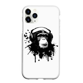 Чехол для iPhone 11 Pro Max матовый Обезьяна Меломан: в городе Новоалтайск, Силикон | | black | blot | butterflies | chimpanzee | gorilla | headphones | ink | lover | monkey | music | sheet | white | бабочки | белое | горилла | клякса | меломан | музыка | наушники | ноты | обезьяна | спокойствие | умиротворение | чернила | черное