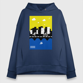 Женское худи Oversize хлопок с принтом Спорт на выносливость в городе Новоалтайск, френч-терри — 70% хлопок, 30% полиэстер. Мягкий теплый начес внутри —100% хлопок | боковые карманы, эластичные манжеты и нижняя кромка, капюшон на магнитной кнопке | ironman | tri | triathlon | бег | велосипед | велоспорт | выносливость | город | дома | мультиспорт | плавание | сила | скорость | спорт | три | триатлон | троеборье | цикличный