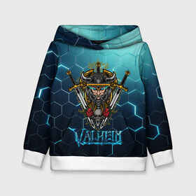 Детская толстовка 3D с принтом Valheim Neon Samurai в городе Новоалтайск, 100% полиэстер | двухслойный капюшон со шнурком для регулировки, мягкие манжеты на рукавах и по низу толстовки, спереди карман-кенгуру с мягким внутренним слоем | fantasy | mmo | valheim | valve | валхейм | вальхейм | викинги | выживалка | игра | королевская битва | ммо | ролевая игра | фэнтази