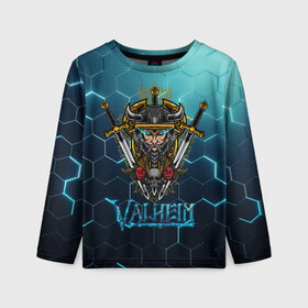 Детский лонгслив 3D с принтом Valheim Neon Samurai в городе Новоалтайск, 100% полиэстер | длинные рукава, круглый вырез горловины, полуприлегающий силуэт
 | fantasy | mmo | valheim | valve | валхейм | вальхейм | викинги | выживалка | игра | королевская битва | ммо | ролевая игра | фэнтази