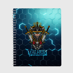 Тетрадь с принтом Valheim Neon Samurai в городе Новоалтайск, 100% бумага | 48 листов, плотность листов — 60 г/м2, плотность картонной обложки — 250 г/м2. Листы скреплены сбоку удобной пружинной спиралью. Уголки страниц и обложки скругленные. Цвет линий — светло-серый
 | Тематика изображения на принте: fantasy | mmo | valheim | valve | валхейм | вальхейм | викинги | выживалка | игра | королевская битва | ммо | ролевая игра | фэнтази