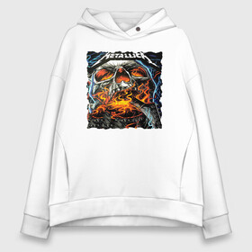 Женское худи Oversize хлопок с принтом METALLICA ROCK в городе Новоалтайск, френч-терри — 70% хлопок, 30% полиэстер. Мягкий теплый начес внутри —100% хлопок | боковые карманы, эластичные манжеты и нижняя кромка, капюшон на магнитной кнопке | metallica | джеймс хэтфилд | кирк хэмметт | ларс ульрих | роберт трухильо