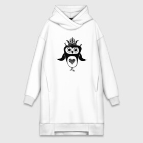 Платье-худи хлопок с принтом Сова принцесса в городе Новоалтайск,  |  | owl | owls | сова | совушка | совы | филин | фраза | юмор