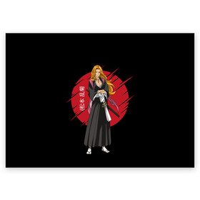 Поздравительная открытка с принтом BLEACH - Rangiku Matsumoto в городе Новоалтайск, 100% бумага | плотность бумаги 280 г/м2, матовая, на обратной стороне линовка и место для марки
 | anime | bleach | hollow | ichigo | kurosaki | manga | mask | matsumoto | rangiku | samurai | shihoin | yoruichi | аниме | блич | ичиго | йоруичи | куросаки | манга | маска | мацумото | онимэ | рангику | самурай | шихоин