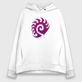 Женское худи Oversize хлопок с принтом Zerg logo | Purple в городе Новоалтайск, френч-терри — 70% хлопок, 30% полиэстер. Мягкий теплый начес внутри —100% хлопок | боковые карманы, эластичные манжеты и нижняя кромка, капюшон на магнитной кнопке | drone | hydralisk | lurker | mutalisk | overseer | roach | zerg | zergling | гидрал | дрон | зерг | зерлинг | люркер | мутал | нидус | оверлорд | собаки