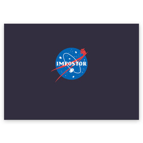 Поздравительная открытка с принтом Impostor в городе Новоалтайск, 100% бумага | плотность бумаги 280 г/м2, матовая, на обратной стороне линовка и место для марки
 | Тематика изображения на принте: among us | amongus | imposter | impostor | nasa | nasa пародия | space | импостер | импостор | космонавт | космос | наса | наса пародия | эмонг ас