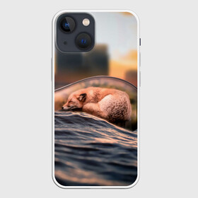 Чехол для iPhone 13 mini с принтом Лисенок в бутылке в городе Новоалтайск,  |  | fox | foxy | животное | звери | лиса | лисенок | лисичка | милая | рыжая | фокс