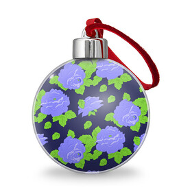 Ёлочный шар с принтом Синие розы в городе Новоалтайск, Пластик | Диаметр: 77 мм | flowers | retro | roses | ретро | розы | цветы