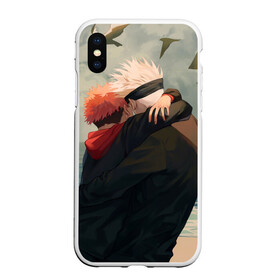 Чехол для iPhone XS Max матовый с принтом Hug | Jujutsu kai в городе Новоалтайск, Силикон | Область печати: задняя сторона чехла, без боковых панелей | Тематика изображения на принте: anime | jujutsu kaisen | manga | sorcery fight | аниме | годжо сатору | итадори юдзи | магическая битва | манга