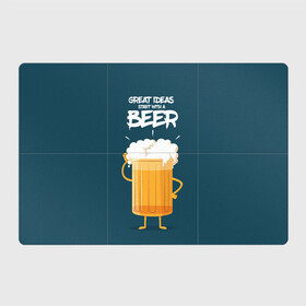 Магнитный плакат 3Х2 с принтом Great Ideas start with a BEER в городе Новоалтайск, Полимерный материал с магнитным слоем | 6 деталей размером 9*9 см | beer | ideas | идеи | минимализм