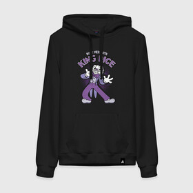 Женская толстовка хлопок с принтом King Dice, Cuphead в городе Новоалтайск, френч-терри, мягкий теплый начес внутри (100% хлопок) | карман-кенгуру, эластичные манжеты и нижняя кромка, капюшон с подкладом и шнурком | Тематика изображения на принте: cuphead | dont mess | king dice | босс | игральная кость | игры | капхед | кинг дайс