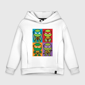 Детское худи Oversize хлопок с принтом Ninja Turtles в городе Новоалтайск, френч-терри — 70% хлопок, 30% полиэстер. Мягкий теплый начес внутри —100% хлопок | боковые карманы, эластичные манжеты и нижняя кромка, капюшон на магнитной кнопке | donatello | leonardo | michelangelo | ninja | pizza | raphael | turtles | донателло | животные | карате | комикс | комиксы | леонардо | микеланджело | мультфильм | мутант | мутанты | ниндзя | пицца | рафаэль | сплинтер | супергерой