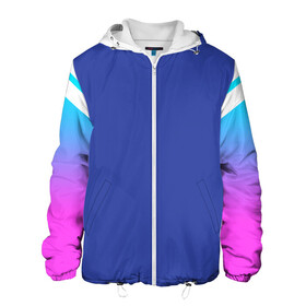 Мужская куртка 3D с принтом NEON GRADIENT FITNESS UNIFORM в городе Новоалтайск, ткань верха — 100% полиэстер, подклад — флис | прямой крой, подол и капюшон оформлены резинкой с фиксаторами, два кармана без застежек по бокам, один большой потайной карман на груди. Карман на груди застегивается на липучку | Тематика изображения на принте: abstraction | geometry | hexagon | neon | paints | stripes | texture | triangle | абстракция | брызги | геометрия | краски | неон | соты | текстура