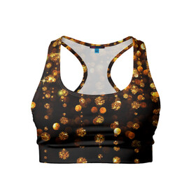 Женский спортивный топ 3D с принтом GOLDEN RAIN в городе Новоалтайск, 82% полиэстер, 18% спандекс Ткань безопасна для здоровья, позволяет коже дышать, не мнется и не растягивается |  | black | gold | деньги | золото | монеты | пестрое