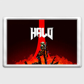 Магнит 45*70 с принтом HALO x DOOM в городе Новоалтайск, Пластик | Размер: 78*52 мм; Размер печати: 70*45 | Тематика изображения на принте: doom | game | games | halo | heilo | master chif | spartan | дум | игра | игры | ковенант | ковенанты | мастер чиф | спартанец | хало | хейло | хэйло