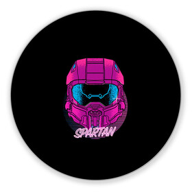 Коврик для мышки круглый с принтом Halo Neon в городе Новоалтайск, резина и полиэстер | круглая форма, изображение наносится на всю лицевую часть | Тематика изображения на принте: game | games | halo | heilo | master chif | spartan | игра | игры | ковенант | ковенанты | мастер чиф | спартанец | хало | хейло | хэйло