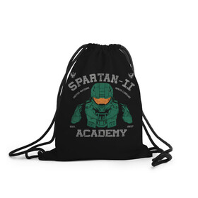 Рюкзак-мешок 3D с принтом Spartan - 2 Academy в городе Новоалтайск, 100% полиэстер | плотность ткани — 200 г/м2, размер — 35 х 45 см; лямки — толстые шнурки, застежка на шнуровке, без карманов и подкладки | game | games | halo | heilo | master chif | spartan | игра | игры | ковенант | ковенанты | мастер чиф | спартанец | хало | хейло | хэйло