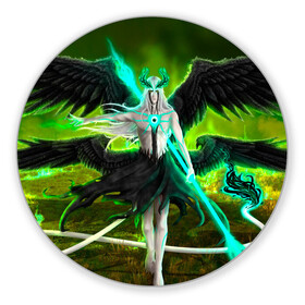 Коврик для мышки круглый с принтом Ulquiorra Schiffer Bleach в городе Новоалтайск, резина и полиэстер | круглая форма, изображение наносится на всю лицевую часть | anime | archangel | art | aurora | bleach | manga | schiffer | ulquiorra | аниме | арт | блич | манга