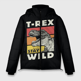 Мужская зимняя куртка 3D с принтом T-rex Wild в городе Новоалтайск, верх — 100% полиэстер; подкладка — 100% полиэстер; утеплитель — 100% полиэстер | длина ниже бедра, свободный силуэт Оверсайз. Есть воротник-стойка, отстегивающийся капюшон и ветрозащитная планка. 

Боковые карманы с листочкой на кнопках и внутренний карман на молнии. | 1976 | dino | t rex | trex | дино | динозавр | тирекс | хищник