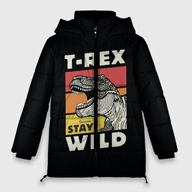 Женская зимняя куртка Oversize с принтом T-rex Wild в городе Новоалтайск, верх — 100% полиэстер; подкладка — 100% полиэстер; утеплитель — 100% полиэстер | длина ниже бедра, силуэт Оверсайз. Есть воротник-стойка, отстегивающийся капюшон и ветрозащитная планка. 

Боковые карманы с листочкой на кнопках и внутренний карман на молнии | 1976 | dino | t rex | trex | дино | динозавр | тирекс | хищник