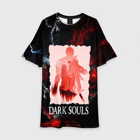 Детское платье 3D с принтом DARKSOULS GAME в городе Новоалтайск, 100% полиэстер | прямой силуэт, чуть расширенный к низу. Круглая горловина, на рукавах — воланы | dark souls | darksouls | tegunvte | темные души