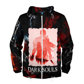 Мужская ветровка 3D с принтом DARKSOULS GAME в городе Новоалтайск, 100% полиэстер | подол и капюшон оформлены резинкой с фиксаторами, два кармана без застежек по бокам, один потайной карман на груди | Тематика изображения на принте: dark souls | darksouls | tegunvte | темные души